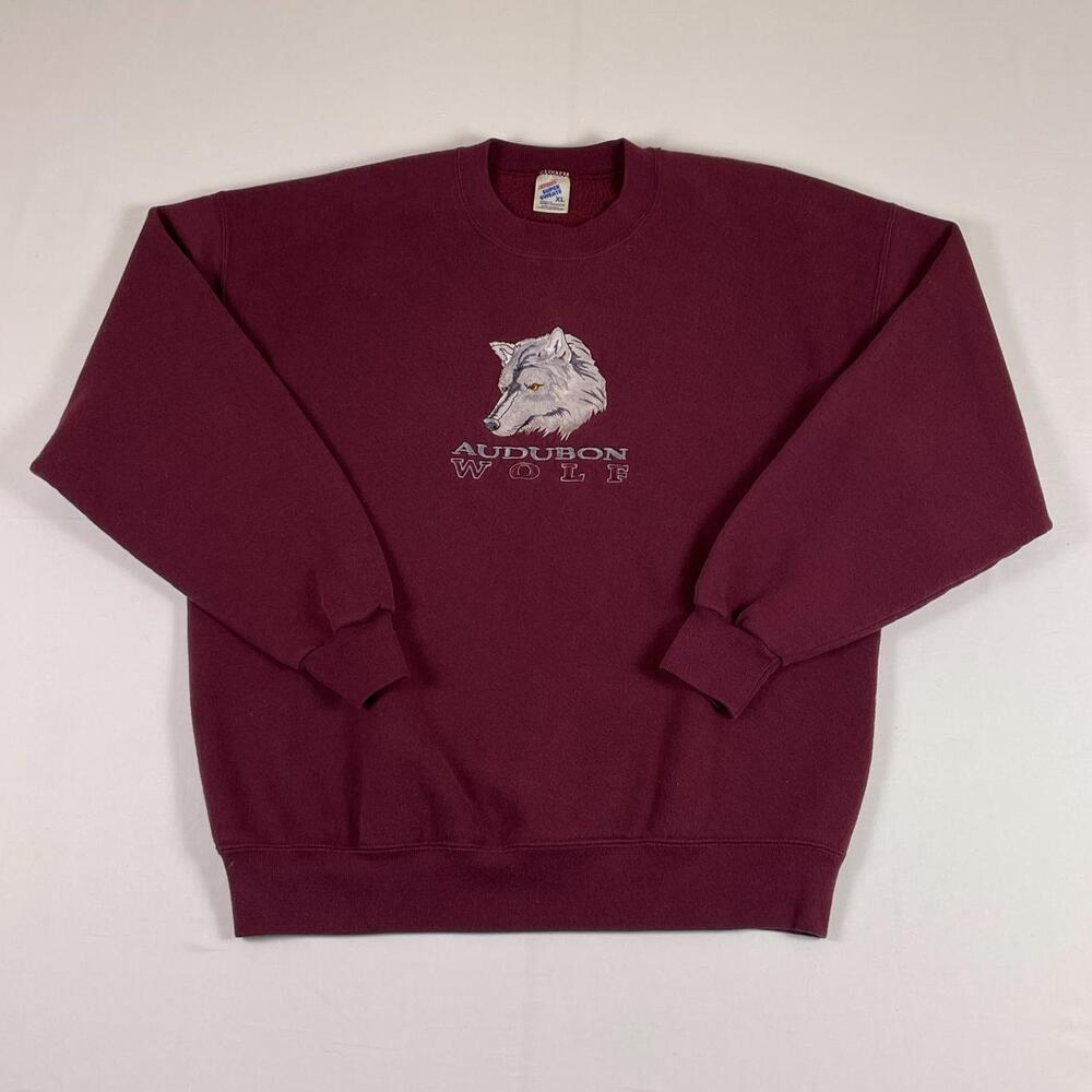 Audubon Wolf Embroidered Crewneck XL 90s Jerzees